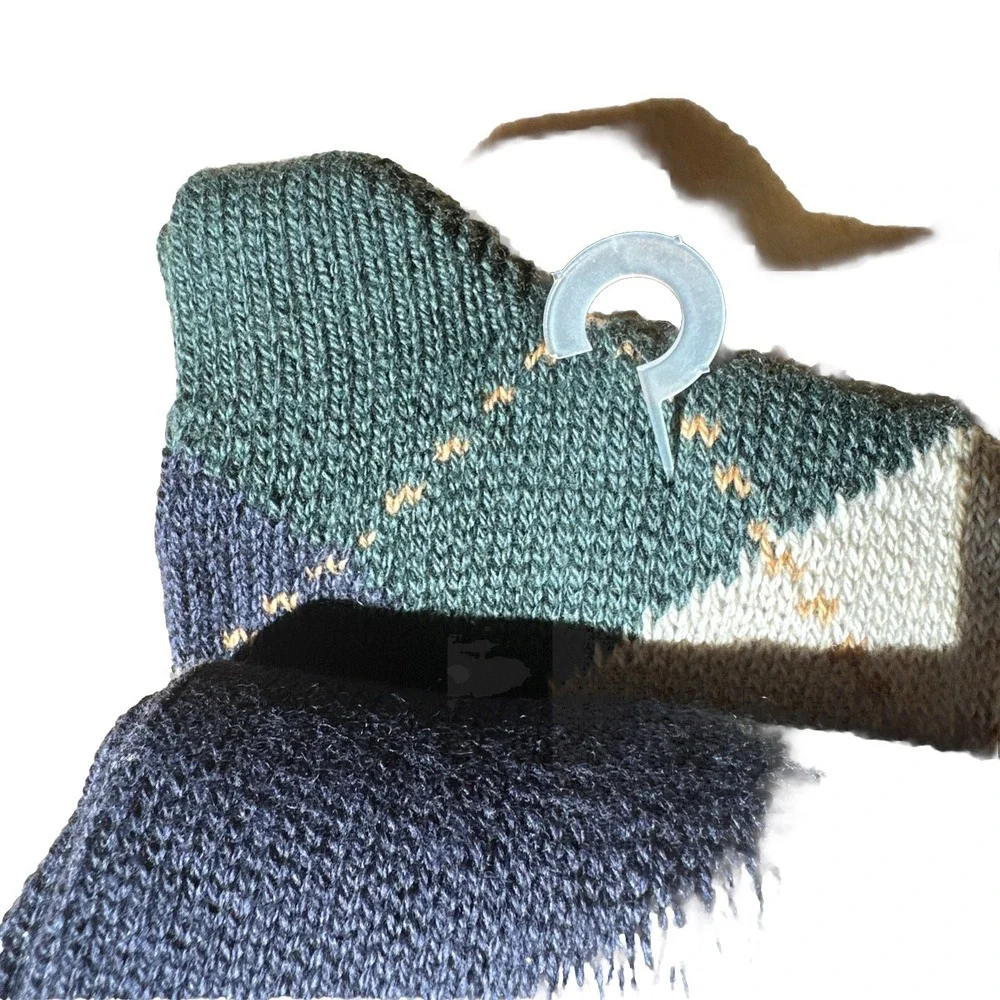 VTG (3) Burlington Socks Argyle‎ Cotton Nylon Crew Green Seam Sz 10-13 USA Made